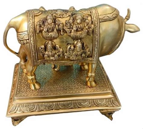 Brass Kamdhenu Cow Calf Statue At In Aligarh Id