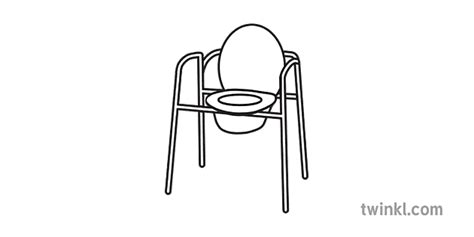 Sym Toilet Chair Bw Illustration Twinkl