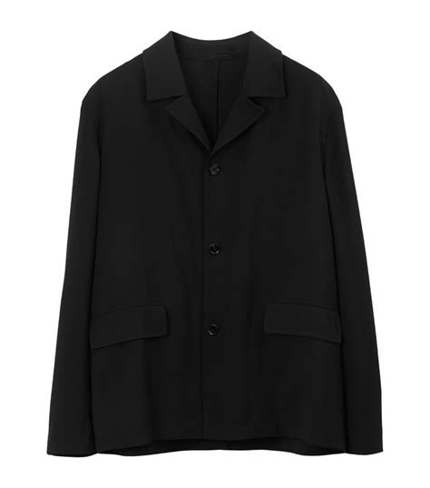 Mens Burberry Black Wool Oversized Single Breasted Blazer Harrods Uk