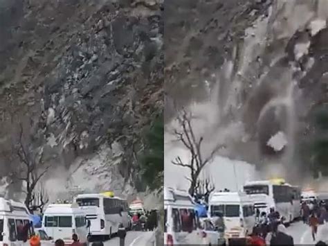 Badrinath National Highway Blocked In Chamoli Due To Heavy Debris Coming From Hill Watch Video