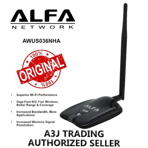 Alfa AWUS036NHA 2 4GHz 5dBi Long Range Wireless USB Adapter Up To