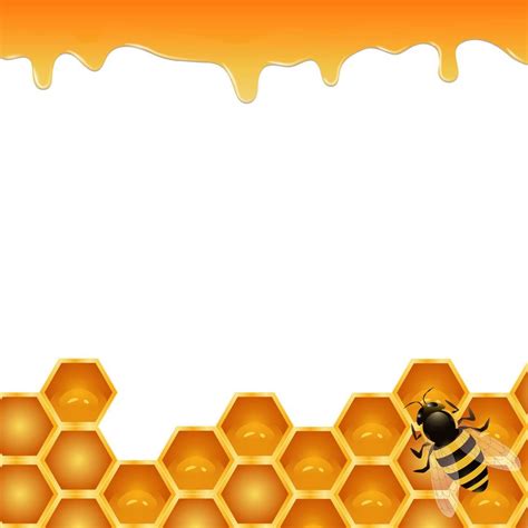 Honey Background With Bee And Empty Space For Text Vector Art