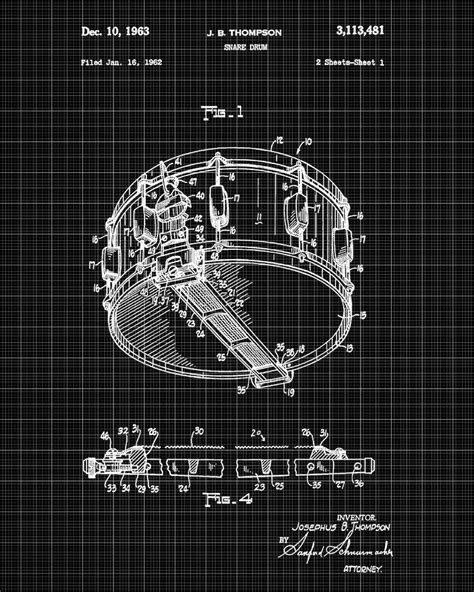 Snare Drum Patent Print Drumming Poster Etsy