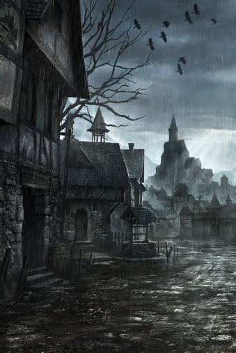 Creepy Town In The Rain