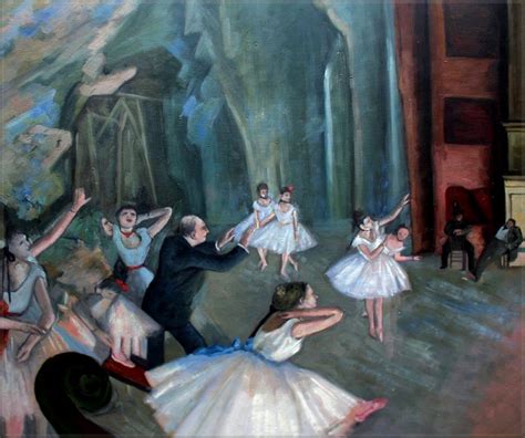 Hand Painted Oil Painting Repro Edgar Degas The Rehearsal of the Ballet ...