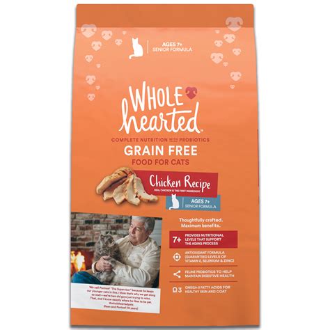 Wholehearted Libre De Granos Alimento Natural Para Gato Senior Receta