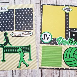 School Team Colors Custom Made Volleyball Scrapbook Page Etsy