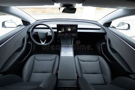 Lviv, Ukraine - March 23, 2024: Interior Tesla Model 3 Highland ...