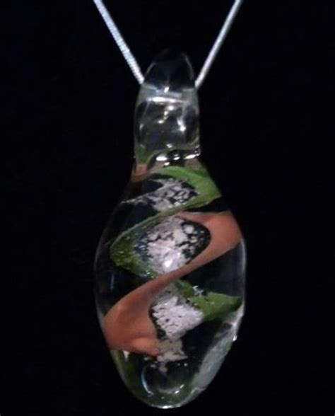 Ash Infused Blown Glass Cremation Memorial Pendant Necklace Etsy