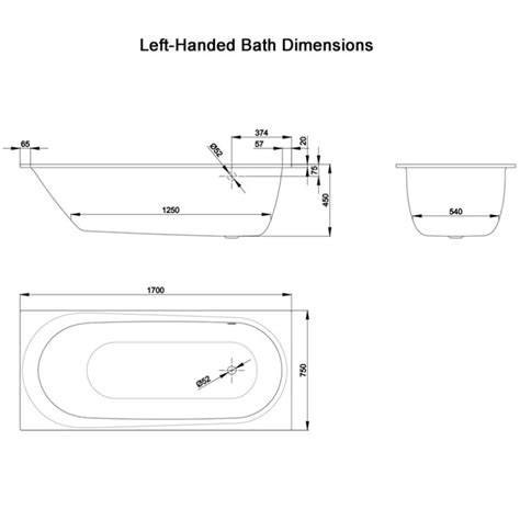 Bette Comodo 1700x750 Steel Bath Side Overflow Sanctuary Bathrooms