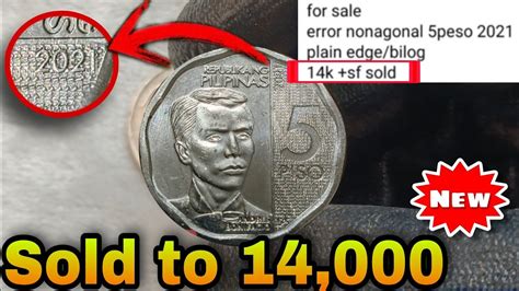 5 Peso Rare Error Nonagonal Shape Year 2021 Nagkakahalaga Ng 14000