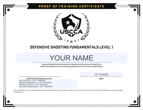 USCCA DSF L1 DEFENSIVE SHOOTING FUNDAMENTALS LEVEL 1 COURSE HPPTraining