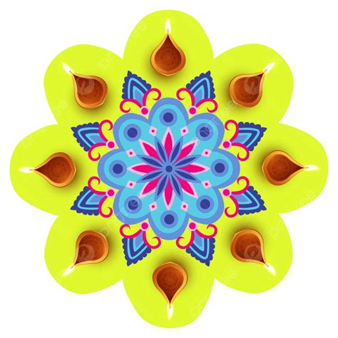 Diwali Festival Rangoli Decoration Vector Diwali Rangoli Design