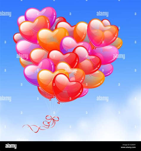 Colorful Heart Shaped Balloons Stock Photo Alamy