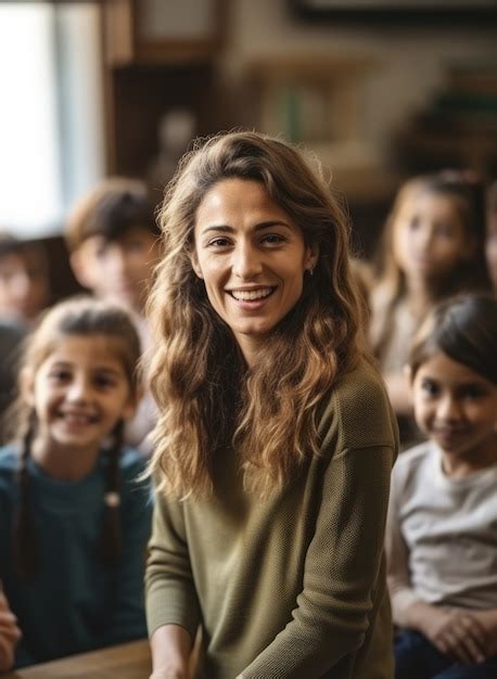 Retrato De Profesora Ense Ando En La Escuela Foto Gratis