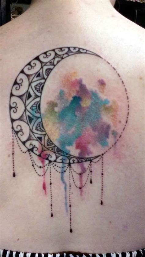 Watercolor Tattoos Moon Ideas Flawssy