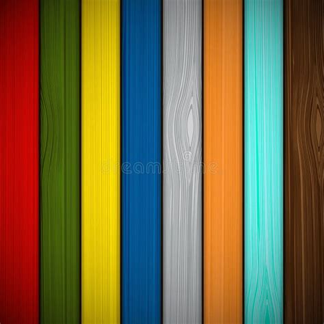 Wooden Fence Painted in Different Colors Stock Vector - Illustration of ...