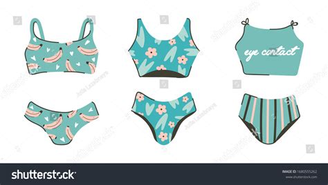 Lingerie Swimsuits Vector Stickers Set Various Stock Vector Royalty Free Shutterstock
