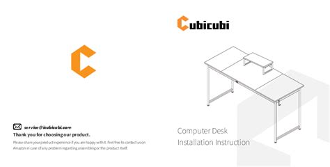 Cubicubi Computer Desk Instructions