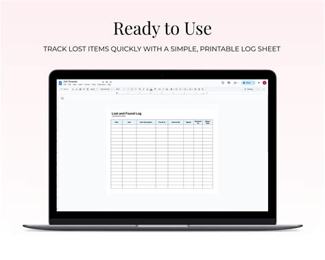 Lost and Found Log Template | Printable Equipment Tracker | Editable