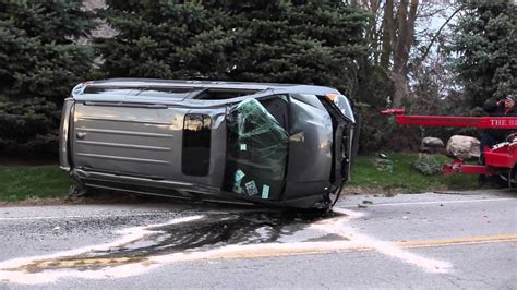 Van Uprighted After Rollover Crash Youtube