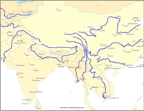 map of asia yellow river 1