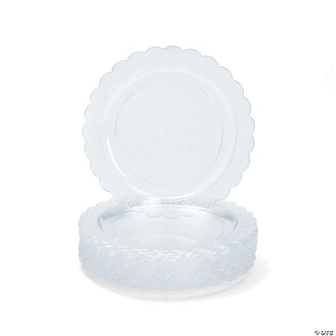 Clear Scalloped Plastic Dinner Plates | Oriental Trading