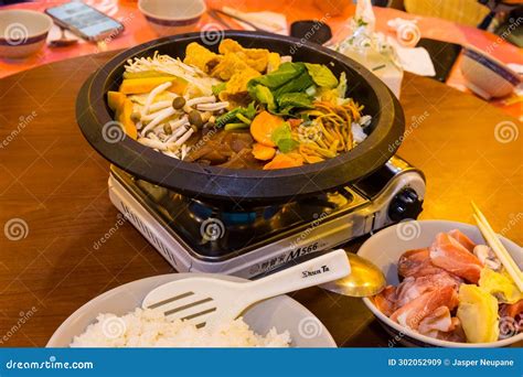 Delicious Taiwanese Hot Pot In A Chinese Restaurant With Pork And