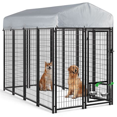 Waleaf Outdoor Dog Kennel Cage 8x4x6 Ft For Large Dogs Durable With