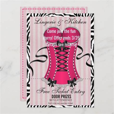 Bride Bridesmaids Lingerie Pink Shower Party Invitation Zazzle