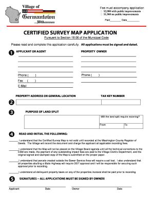 Fillable Online Village Germantown Wi Certified Survey Map Application