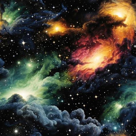 Premium Ai Image Painting Of Colorful Clouds And Mesmerizing Stars