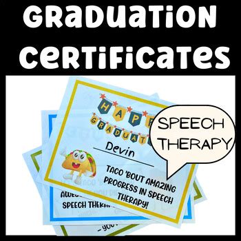 Speech Therapy Graduation Certificates Editable By Speech Therapy