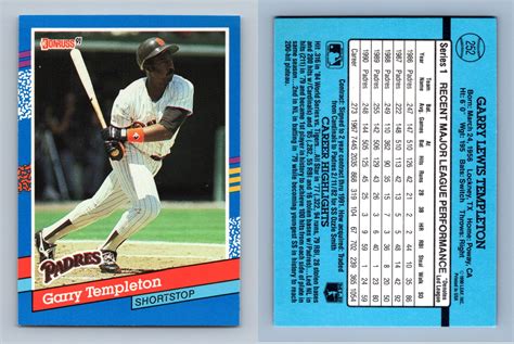 Garry Templeton Padres 252 Donruss 1991 Baseball Trading Card