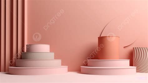 Geometric Shaped Podiums Presented In A D Rendering Background D