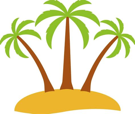 Cartoon Palm Tree Island