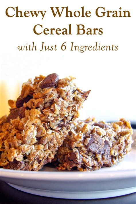 Chewy Whole Grain Chocolate Chip Granola Bars Recipe Vegan