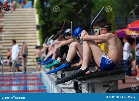 Fin swimming competition editorial stock photo. Image of flippers ...