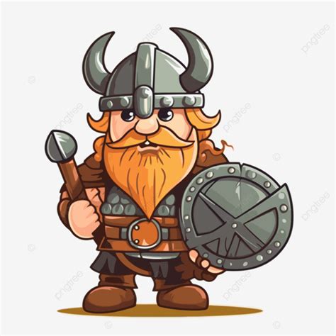 Vikingo Clipart Un Personaje Vikingo De Dibujos Animados Con Un Hacha