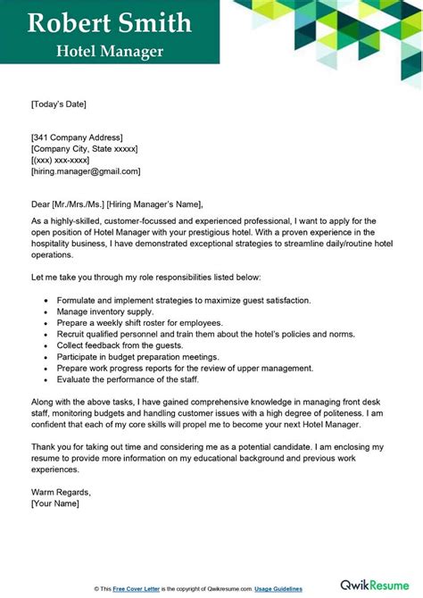 Application Letter For Hotel Manager In Nigeria Infoupdate Org