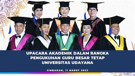 Siaran Langsung Pengukuhan Guru Besar Universitas Udayana Maret