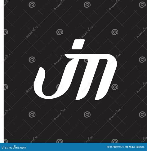 JM Letter Logo Design On Black Background JM Creative Initials Letter