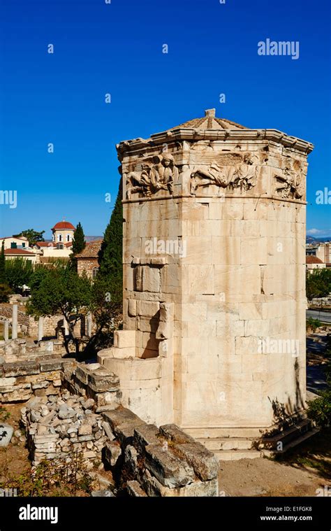 Greece Athens The Tower Of The Winds In The Roman Agora Of Athens