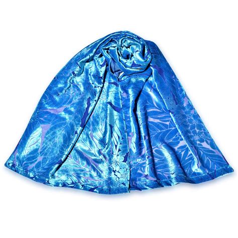 Women's scarves: Royalturquoise single devore loquat scarf