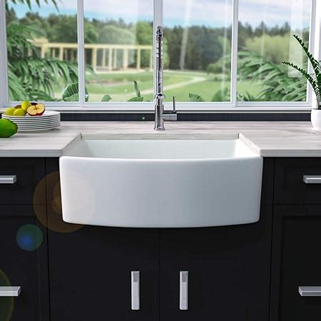 Amazon Celaeno Inch White Farmhouse Sink Fireclay Porcelain