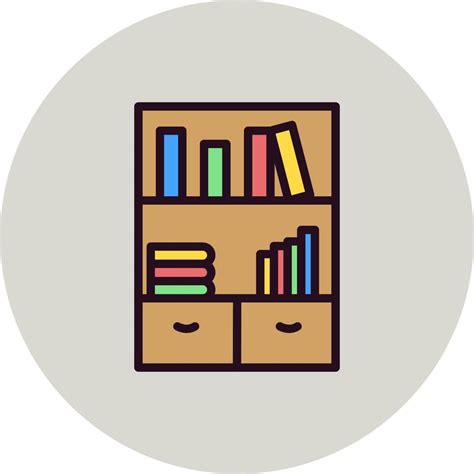 Bookshelf Vector Icon Vector Art At Vecteezy