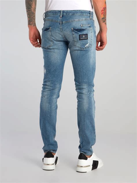 Acid Wash Distressed Denim Jeans Maison B More Global Store