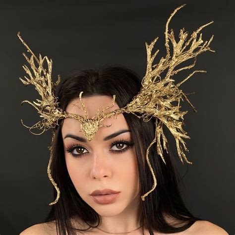 Wood Elf Tiara Golden Fairy Tiara Nymph Tiara Golden Angel Headdress