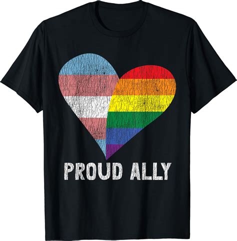 Retro Proud Ally Lesbian Gay Bisexual Trans Pan Queer Lgbtq T Shirt