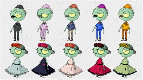 Cartoon Zombie Characters | GameDev Market